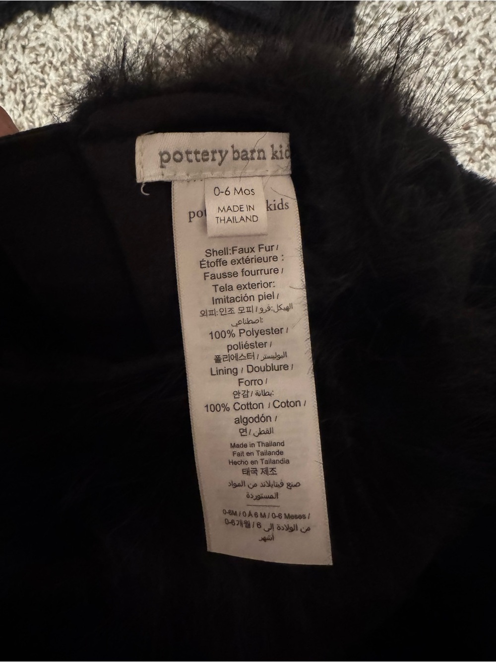 Pottery Barn Kids Baby Black Cat Halloween Costume 0-6M - Picture 7 of 7